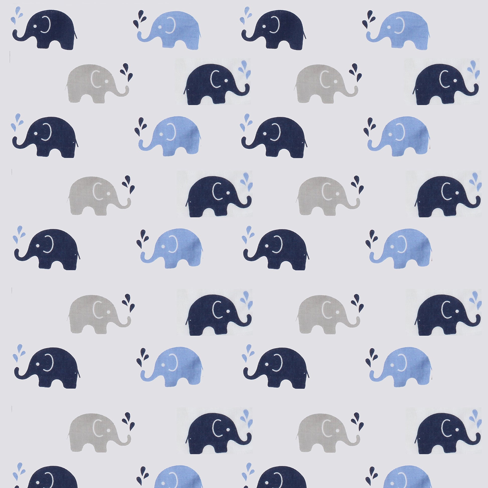 Bacati Elephants - Juego de baberos (muselina, 4 unidades), color azul y gris
