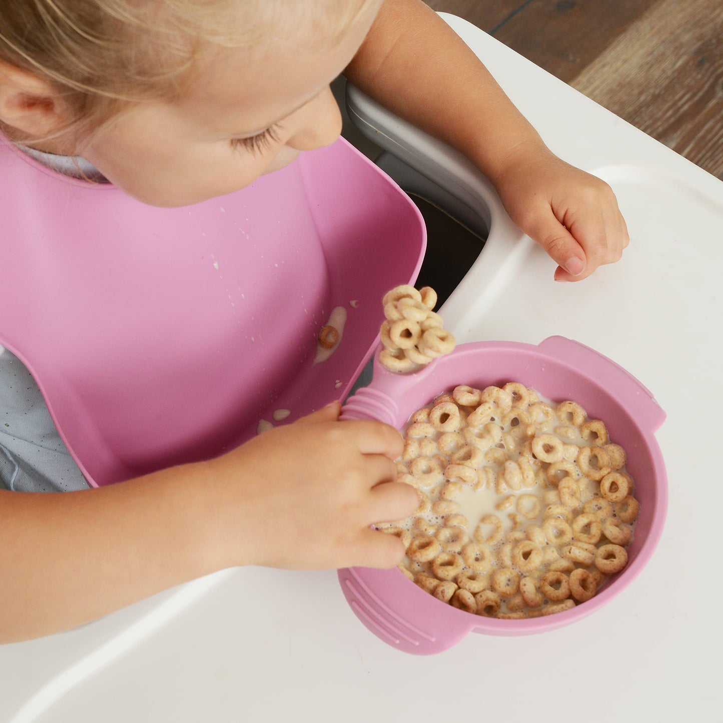 PrimaStella - Baberos de silicona para bebé, suave, ajustable, impermeable, juego de 2 para bebés y niños pequeños, sin BPA