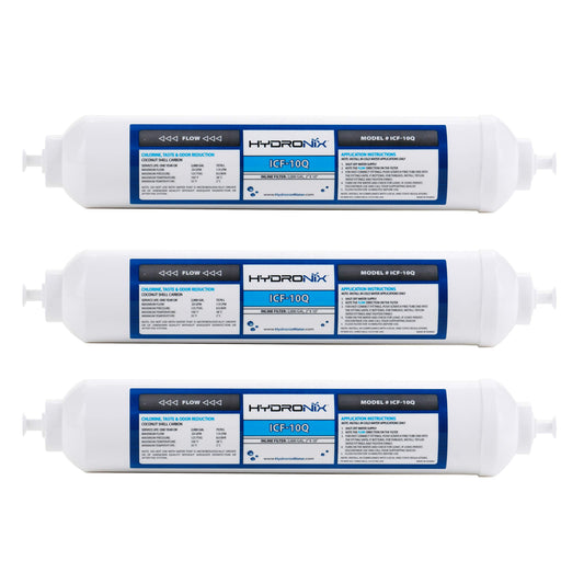 Filtro de Agua de Ósmosis Inversa Hydronix Blanco para Frigoríficos y Hielo, Pack de 3