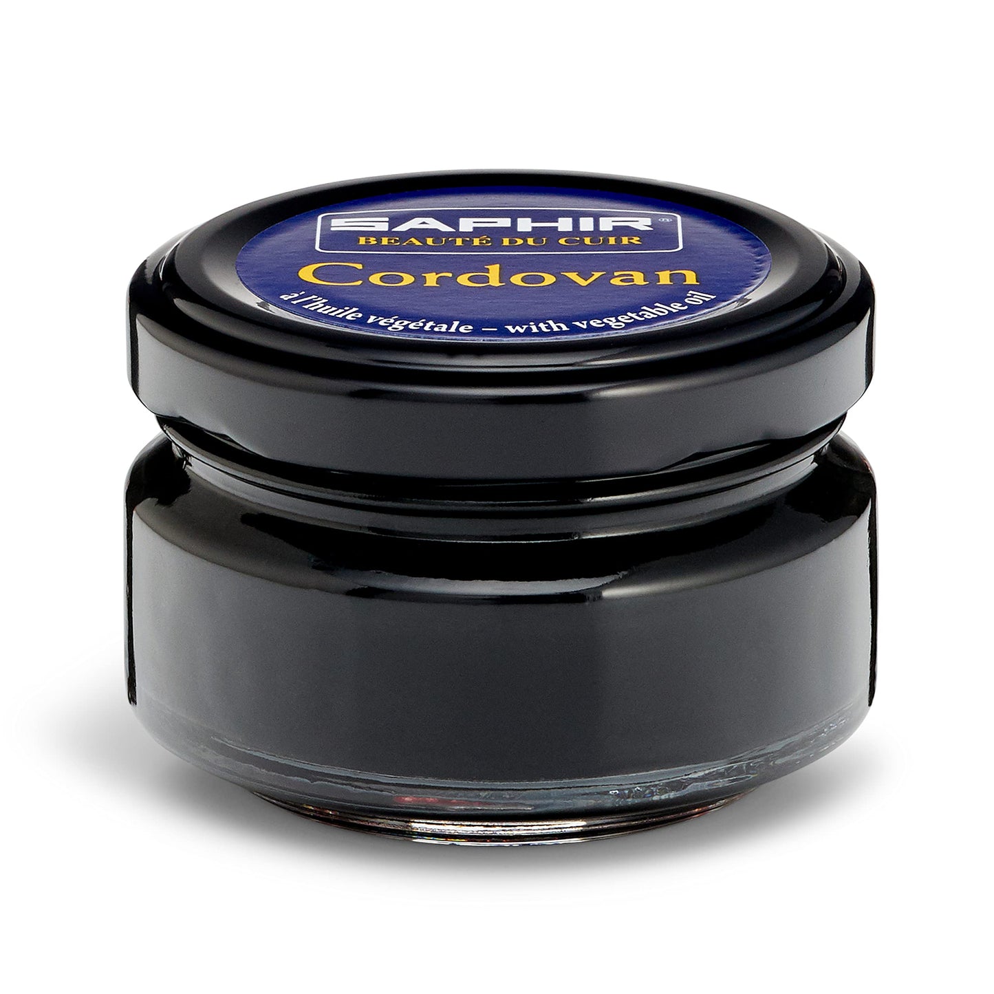 Saphir Crème Cordovan 50ml - Esmalte de piel para zapatos Cuidado para restaurar y brillar, Negro -, 50 ml