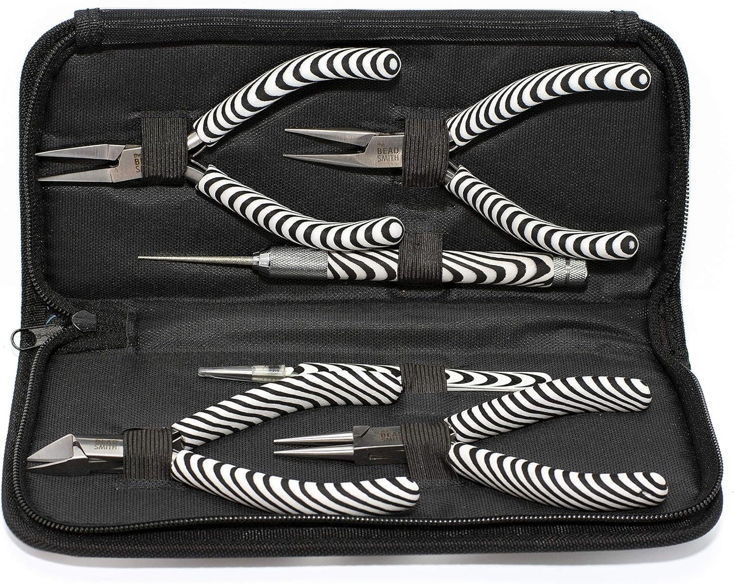 Beadsmith xtl-7654 6 Piezas Zebra Herramienta Kit con Funda
