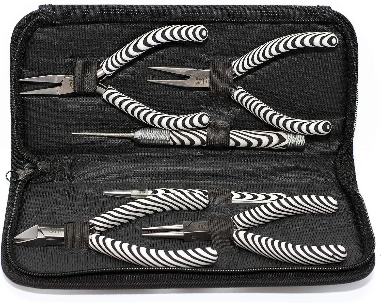Beadsmith xtl-7654 6 Piezas Zebra Herramienta Kit con Funda