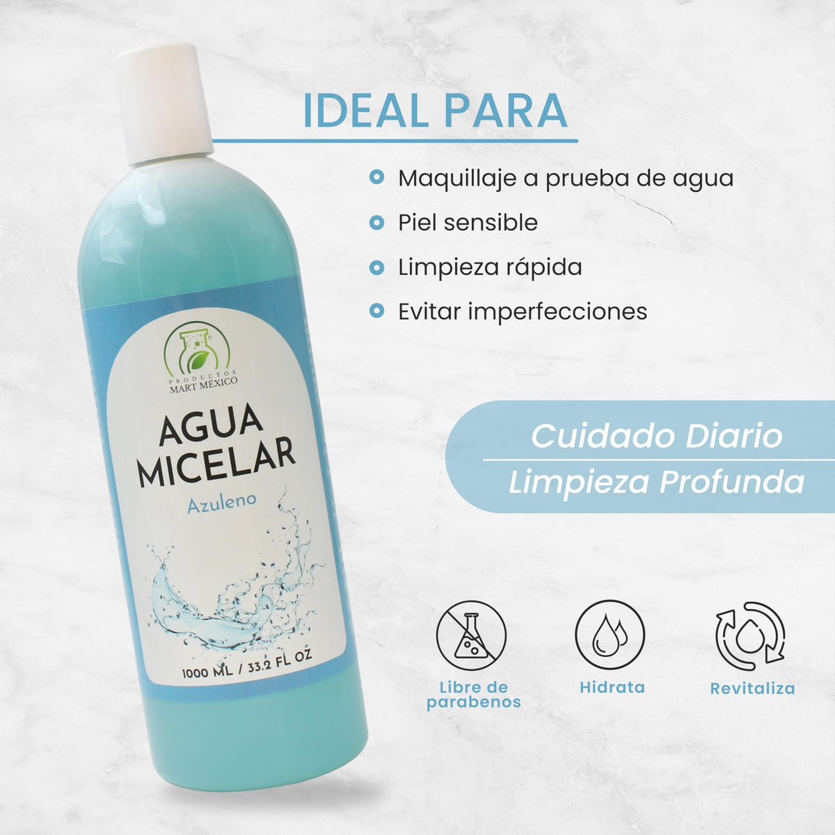 Agua Micelar Con Azuleno Suaviza 1 Litro Productos Mart Mexico