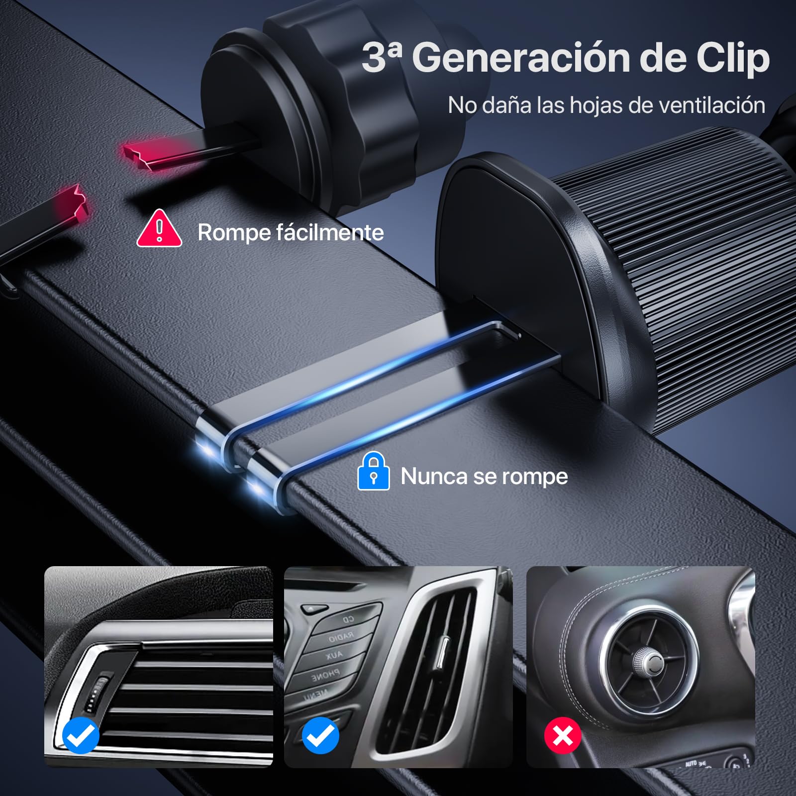 Soporte Celular Miracase Nuevo 2025 Negro Estable y Ajustable para Automóvil