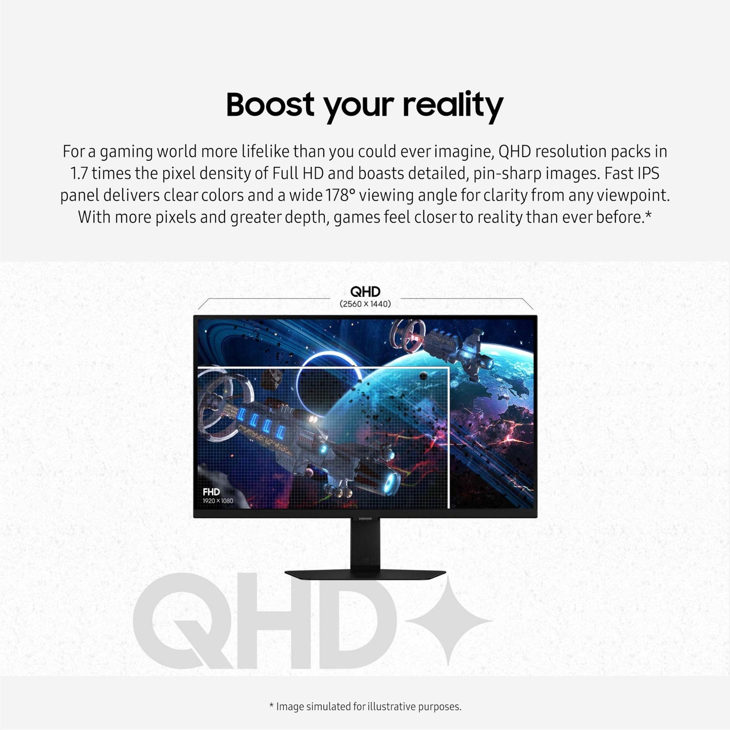 Samsung - Monitor de Juegos Compatible con G-Sync Odyssey G50D de 32 Pulgadas QHD Fast IPS de 1 ms, VESA DisplayHDR 400, 180Hz, AMD FreeSync, Soporte Ajustable, Modo Protector de Ojos, LS32DG502ENXZA