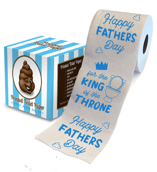 Rollo de Papel Higiénico Impreso TP Happy Fathers Day para el Rey del Trono 500 Hojas