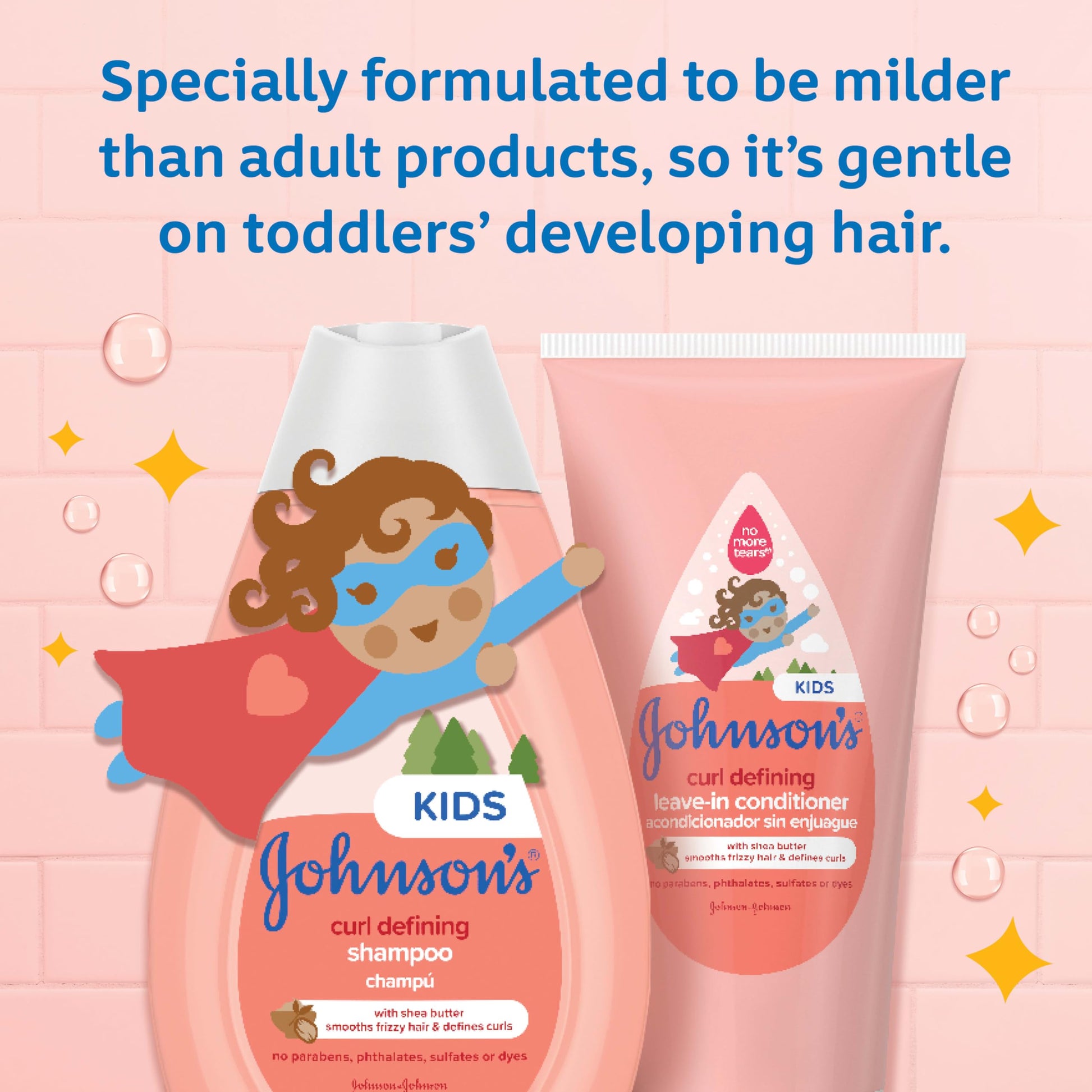 Johnson's Baby - Acondicionador sin lágrimas para niños con manteca de karité, 6.8 oz