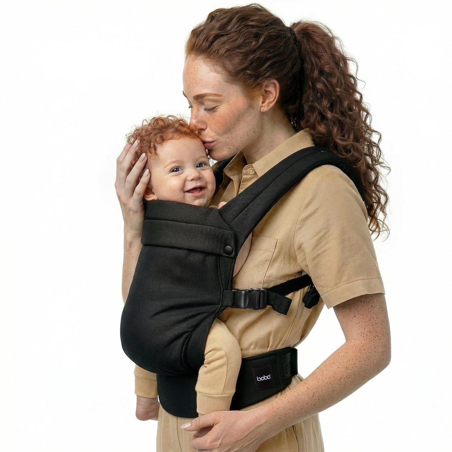 Boba Auri - Portabebés para recién nacidos y niños pequeños, 100% algodón, 3 posiciones ergonómicas (delantera/delantera/trasera), portabebés con posición M con asiento ajustable (7-45 libras), color