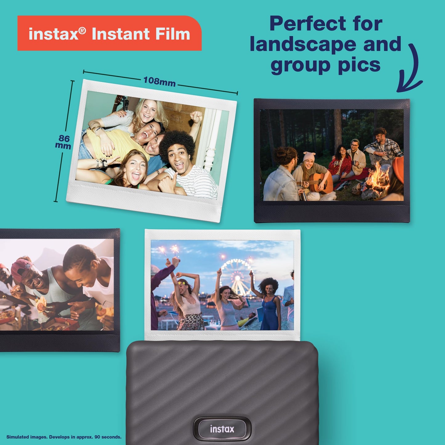 Fujifilm Instax Wide Link - Impresora para Smartphone en Color Blanco Ceniza | 16719550