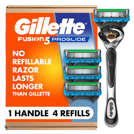 Gillette Fusion ProGlide - Cuchilla de afeitar para hombre, 1 Mango de la maquinilla de afeitar 4 Recambios, 1 Razor Handle + 4 Refills