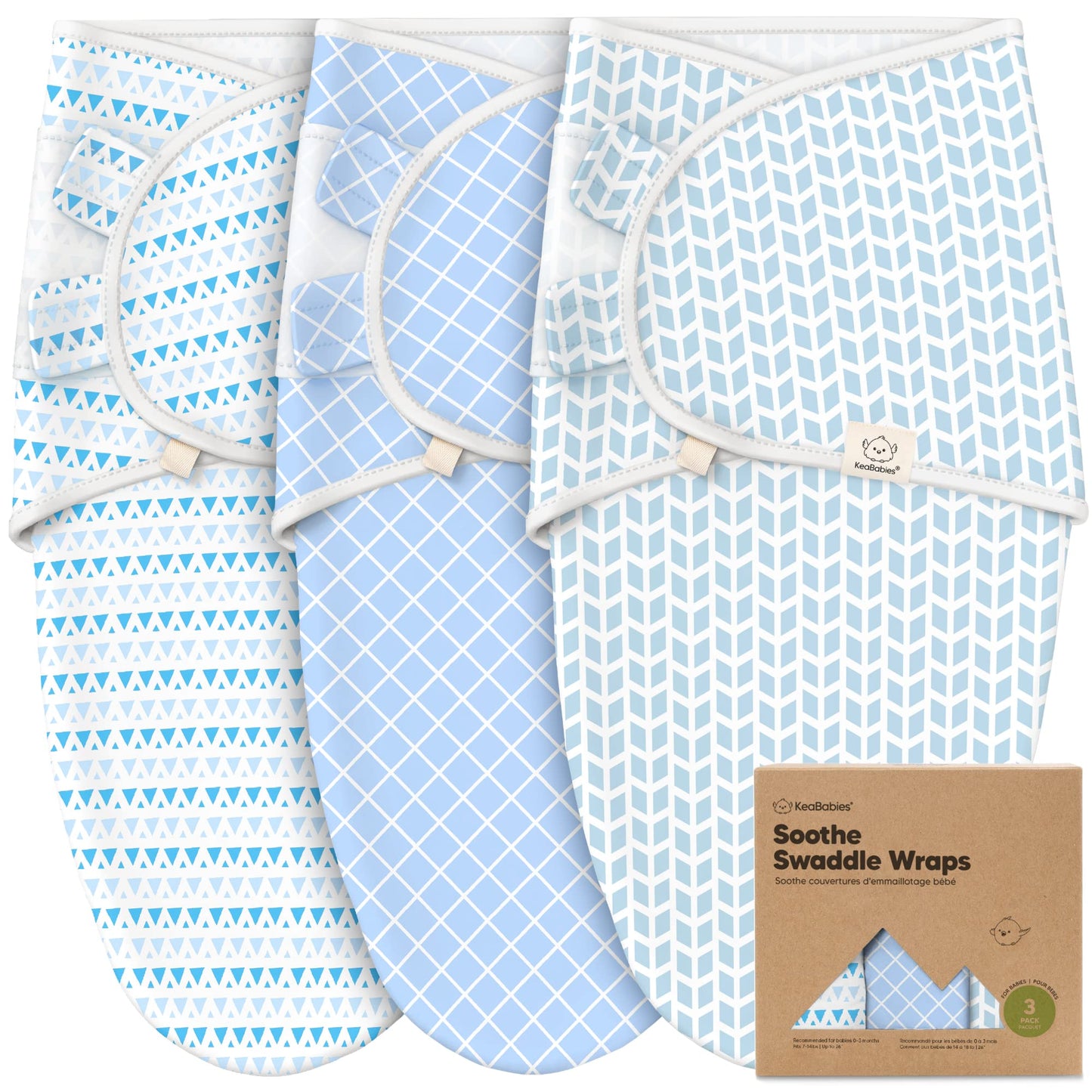 Paquete de 3 Sacos de Dormir orgánicos para bebés – Pañales para recién Nacidos, bebés de 0 a 3 Meses, bebés, niños, Saco de Dormir Suave y cómodo, Mantas para bebés recién Nacidos, fáciles de Usar