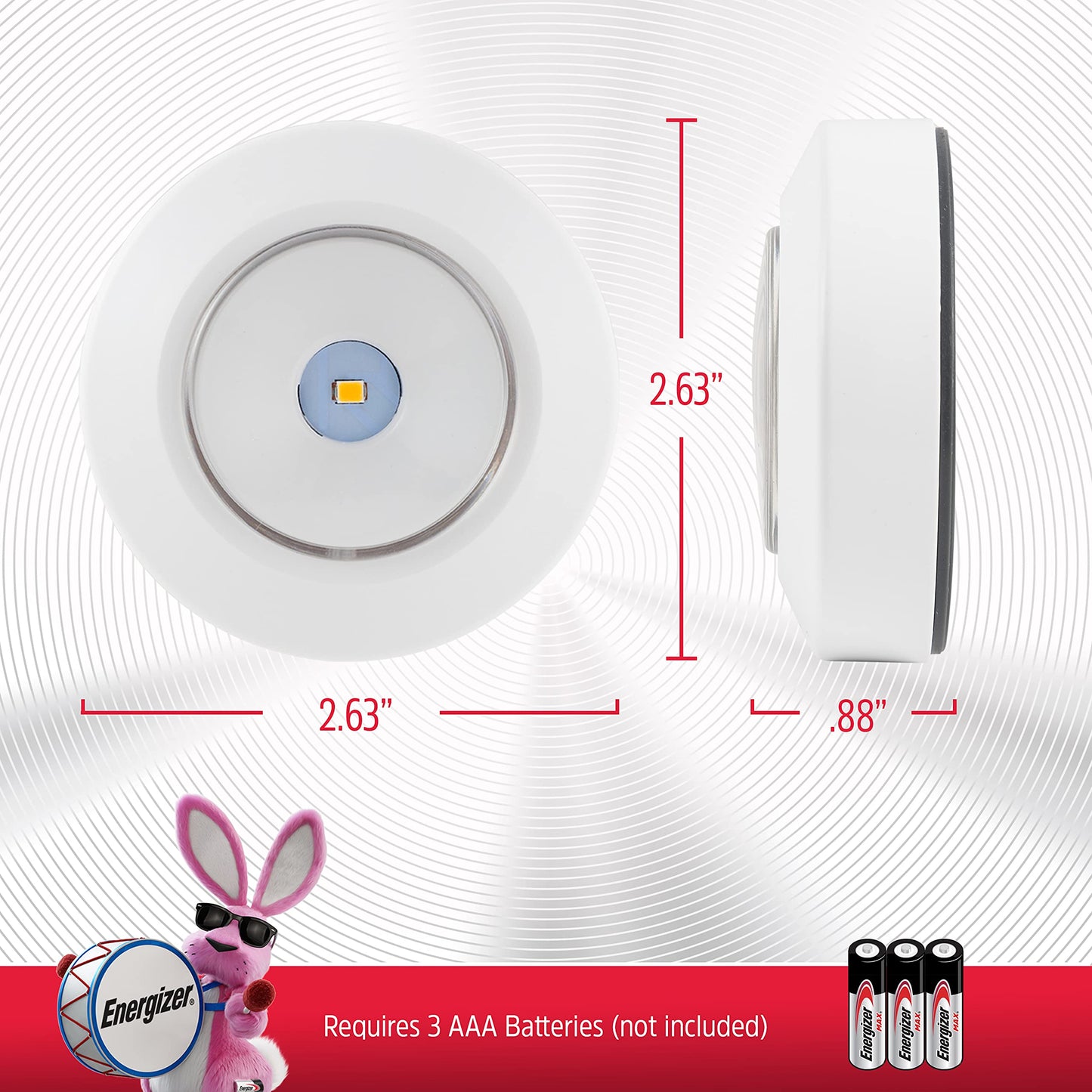Luz LED Puck Energizer Blanco Acento Suave de 40 Lúmenes para Cocina y Armario