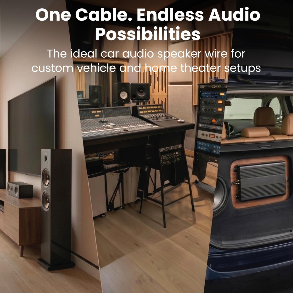 Cable de Altavoz GEARit 100 Pies Calibre 16 con Marcadores y Polaridad para Coche y Cine en Casa