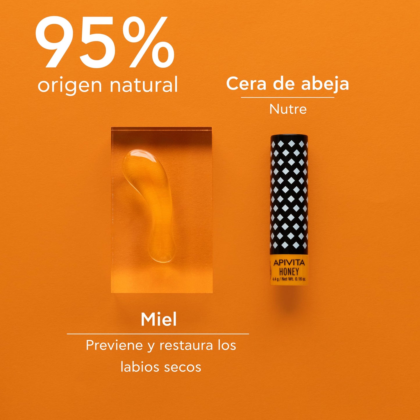 Apivita bálsamo labial con miel 4.4 g – con aceite de oliva, cera de abeja y manteca de karité – hidratación profunda y suavidad para labios secos