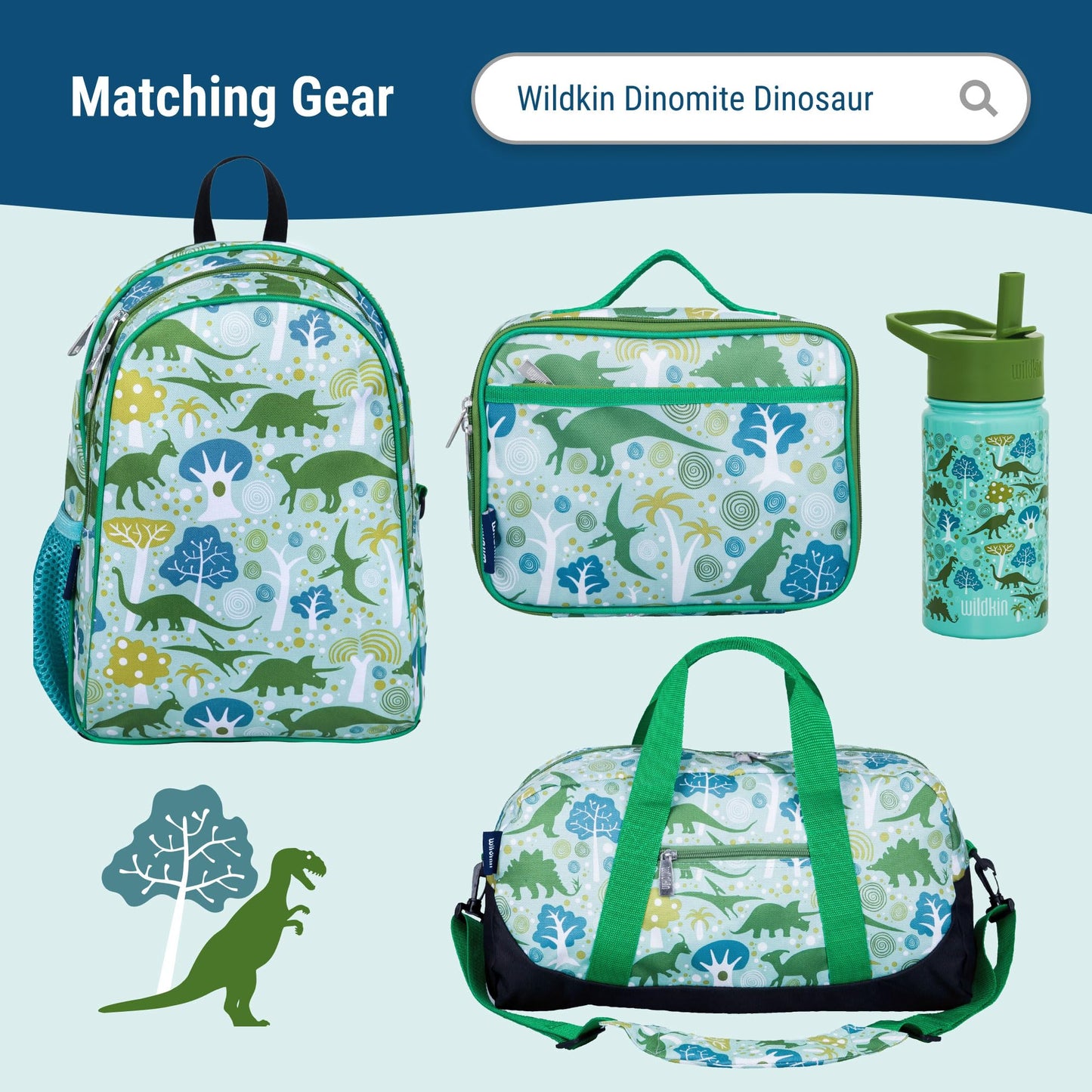 Wildkin - Funda de algodón para Siesta para niños, Suave, Cosida y Duradera y se Adapta a tapetes de Vinilo de 1.5 Pulgadas, Dinosaurios Dinomite