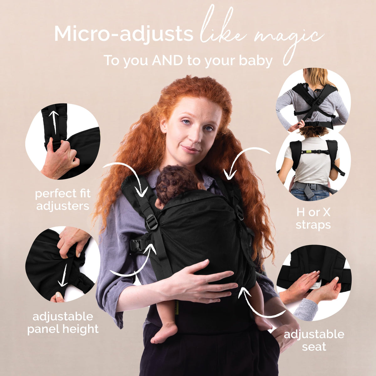 Mochila Evolutiva Portabebé Boba X (Black Beauty)