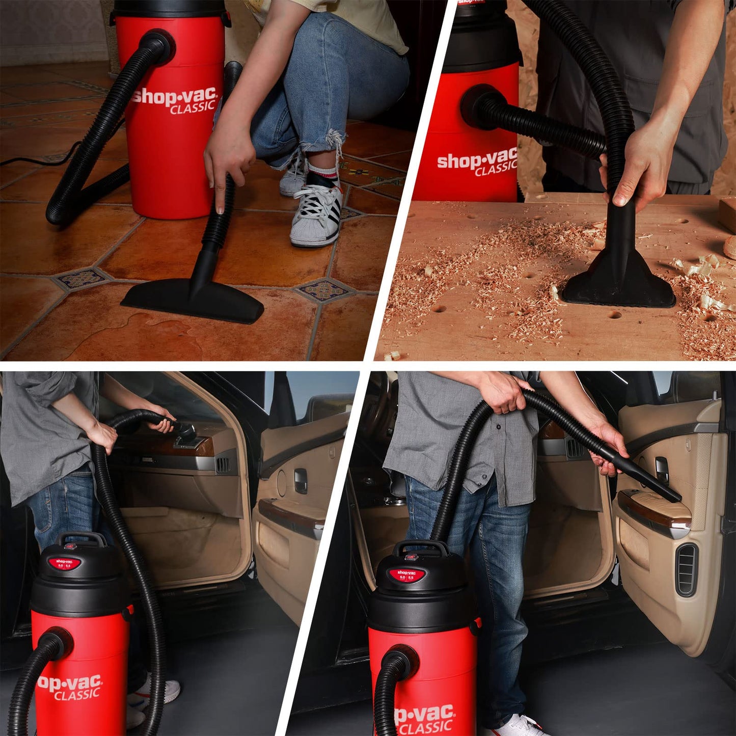 Aspiradora Shop-Vac 5 Galones Negra Compacta para Trabajo Húmedo y Seco