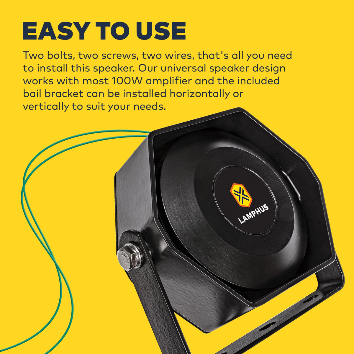 Altavoz Compacto de Aire LAMPHUS SoundAlert 100 W Universalmente Compatible e Impermeable para Vehículos de Emergencia