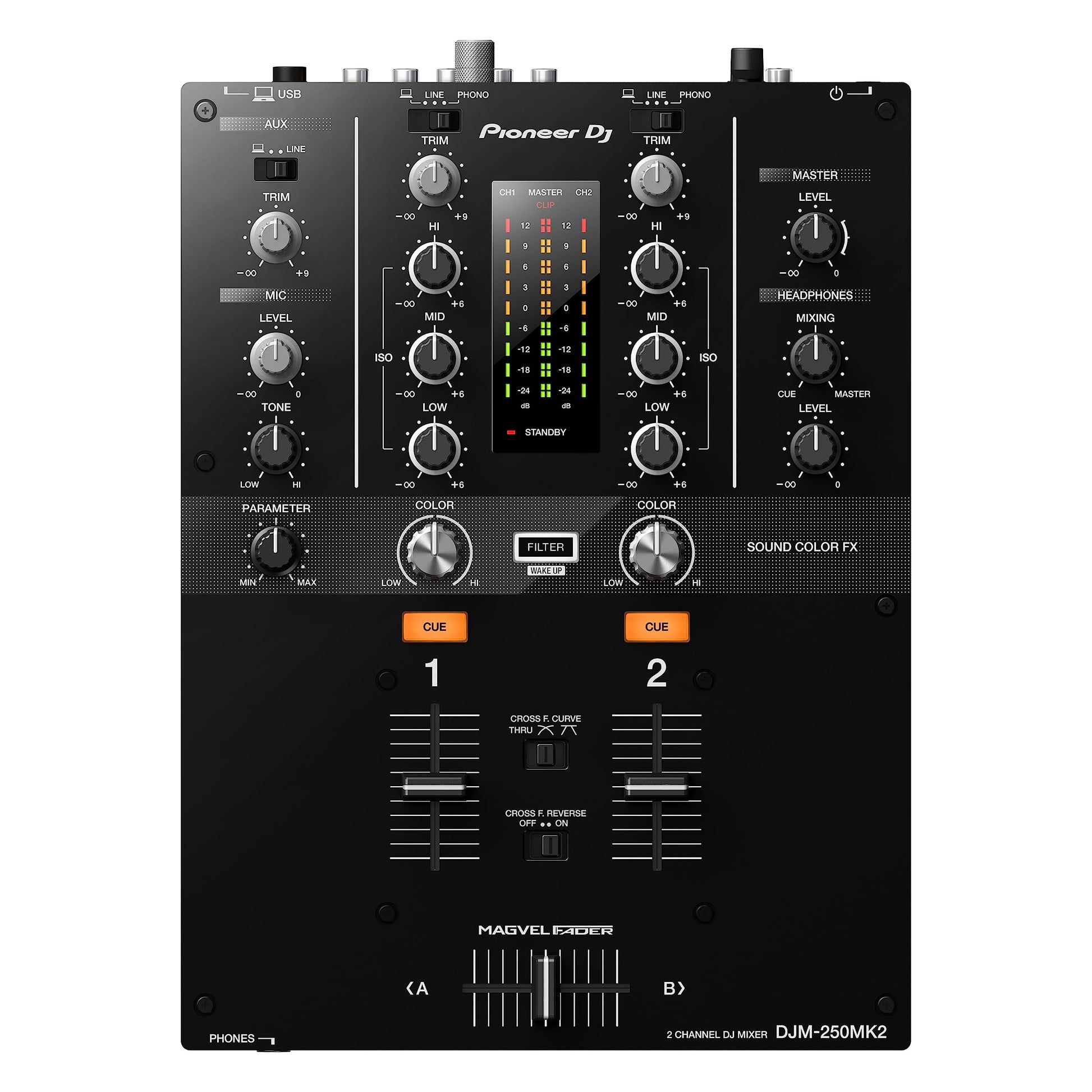 Mezclador Pioneer DJ DJM-250MK2 Negro rekordbox dvs-ready