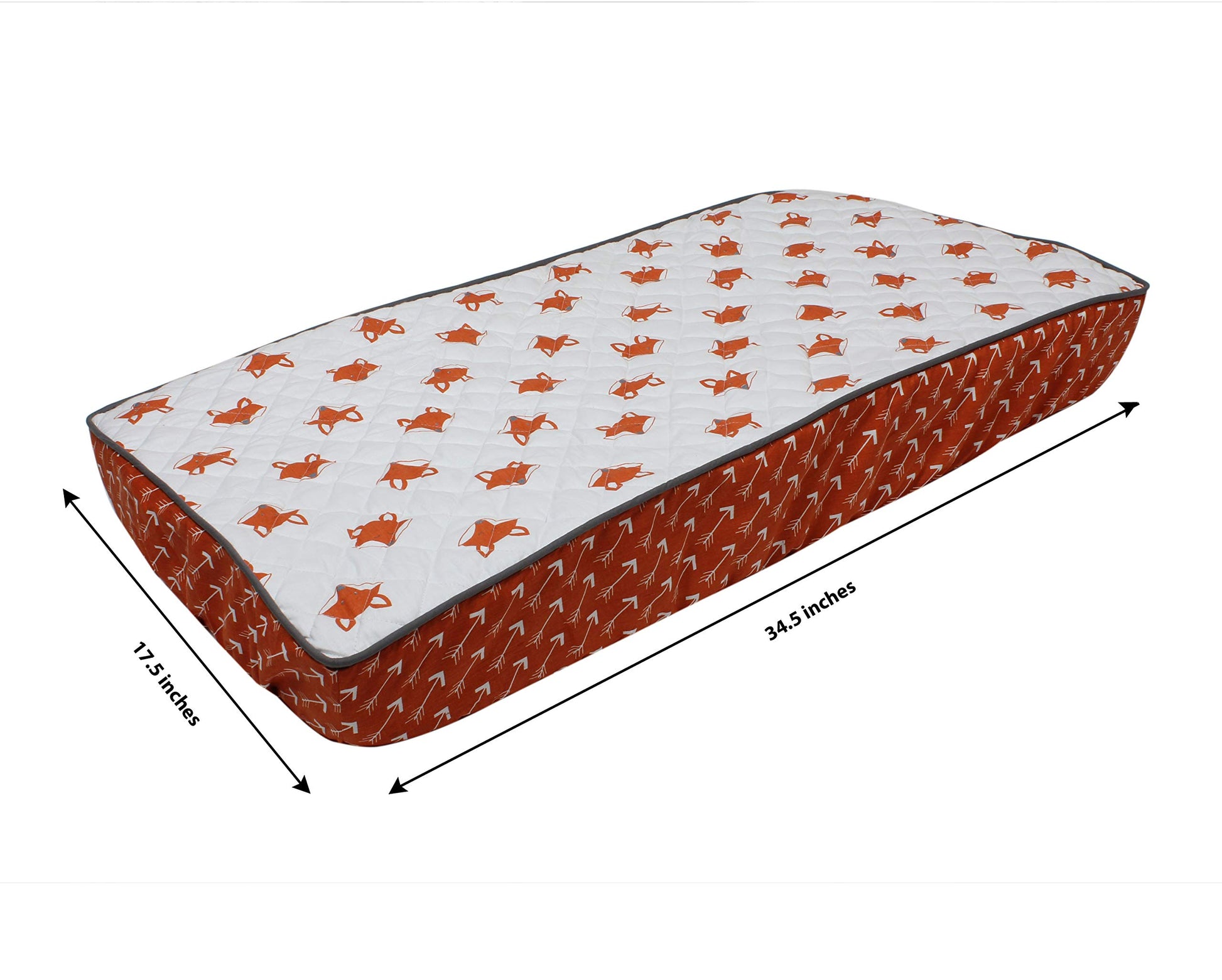 Bacati PFOGCPC1 Playful Foxs Arrows Changing Pad Cover, Orange/Grey
