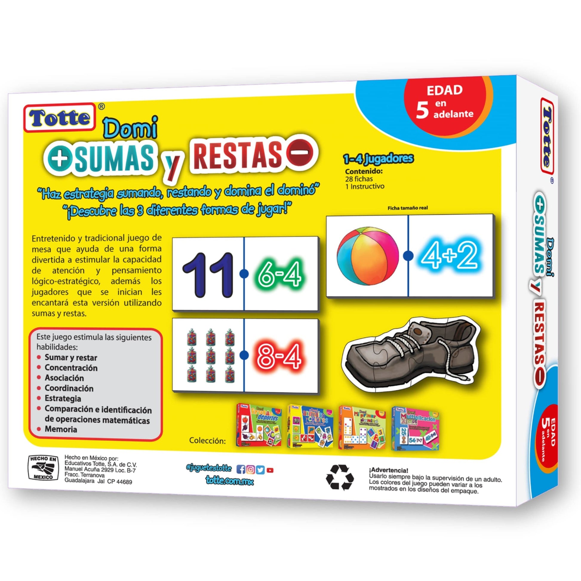 Juego Educativo de Matemáticas Totte Extra Grande Diseño Infantil Autocorregible