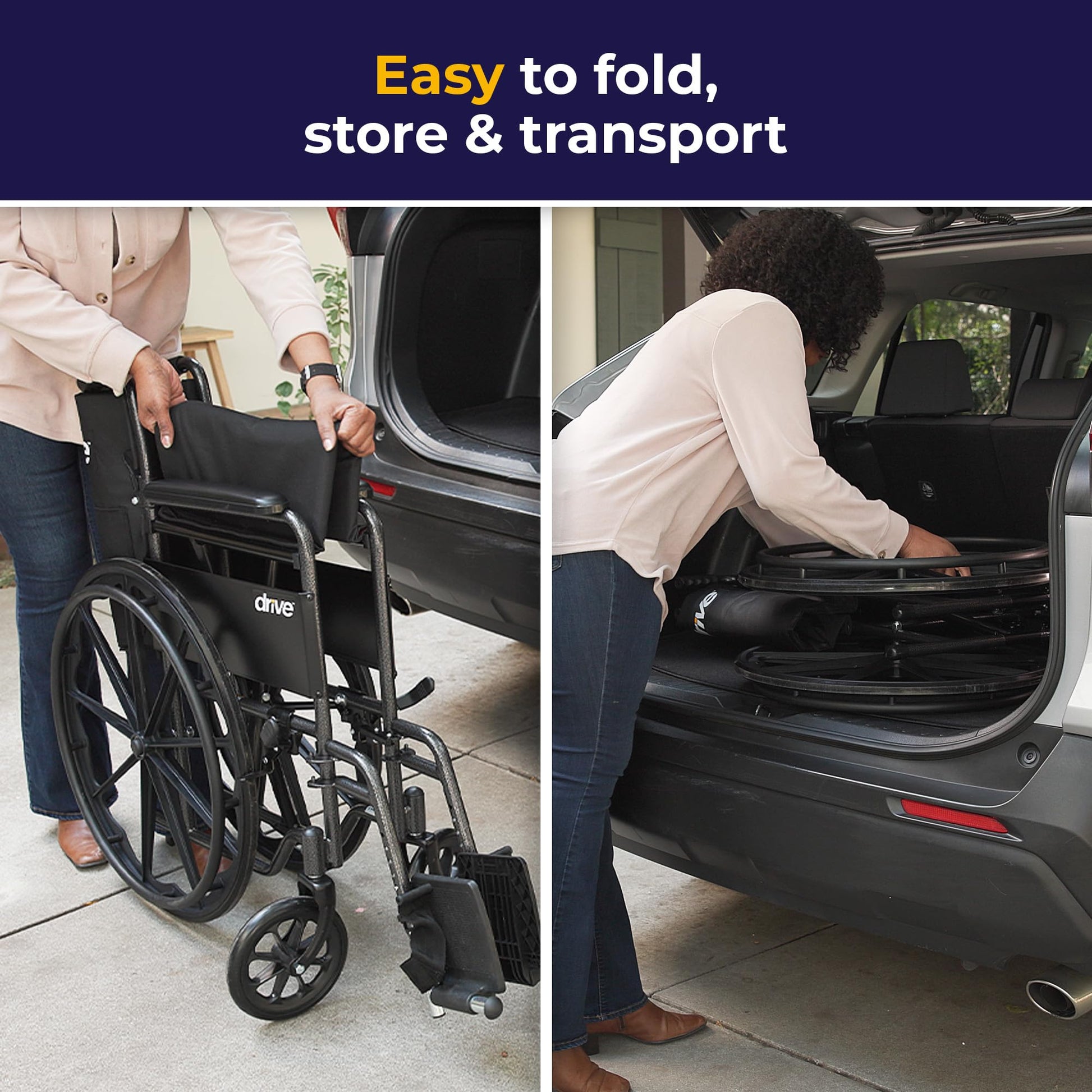 Silla de Ruedas Drive Medical Plata con Brazos Completos y Reposapiés Extraíble