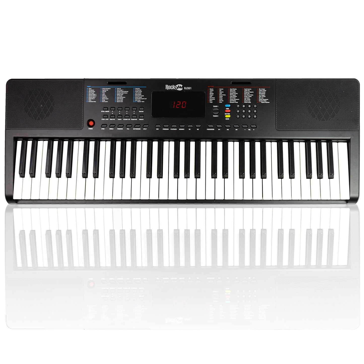 Teclado Portátil RockJam Negro 61 Teclas