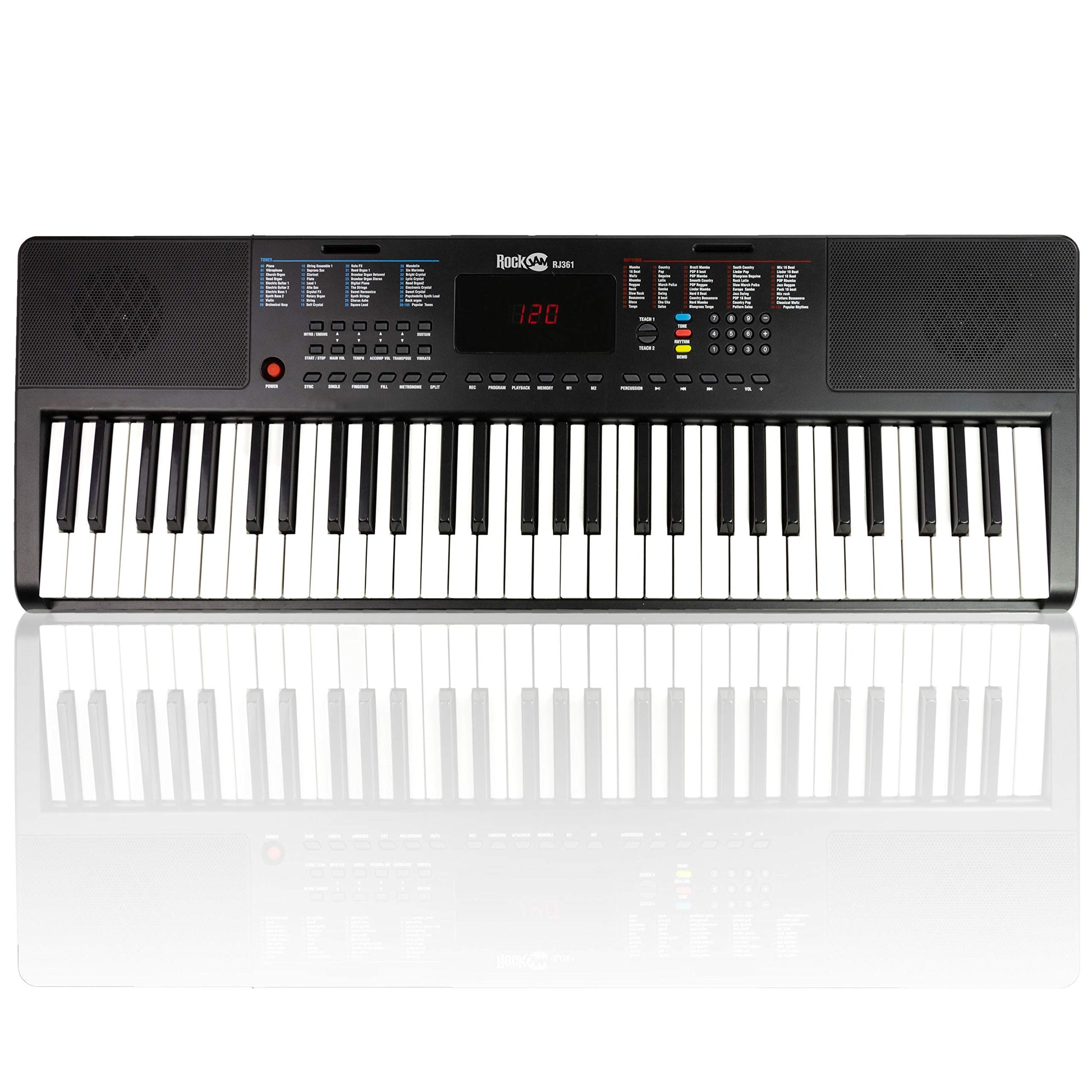Teclado Portátil RockJam Negro 61 Teclas