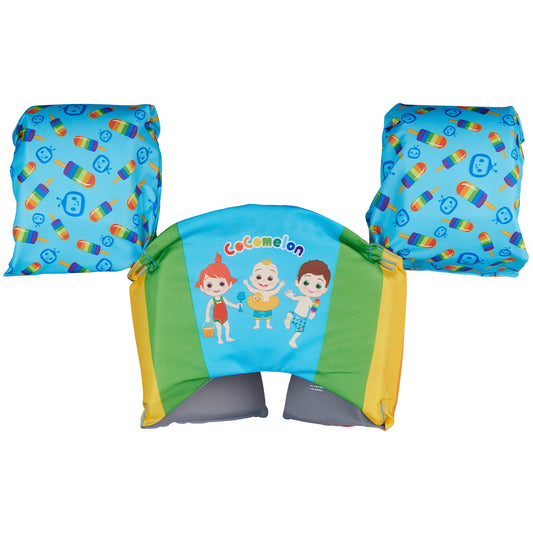Chaleco Salvavidas SwimWays Cocomelon Verde, Aprobado por la Guardia Costera de Estados Unidos para Niños de 33 a 55 Libras