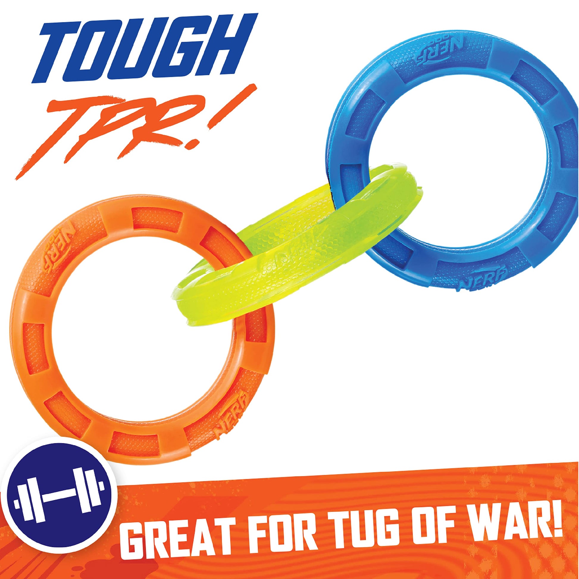 Remolcador de 3 Anillos Nerf Dog TPR