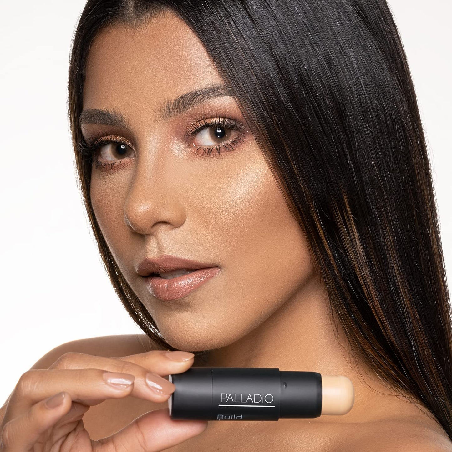 Palladio BUILD + BLEND - Barra de base, barra de contorno para cara, maquillaje profesional para un aspecto perfecto, 0.25 onzas, Natural Beige