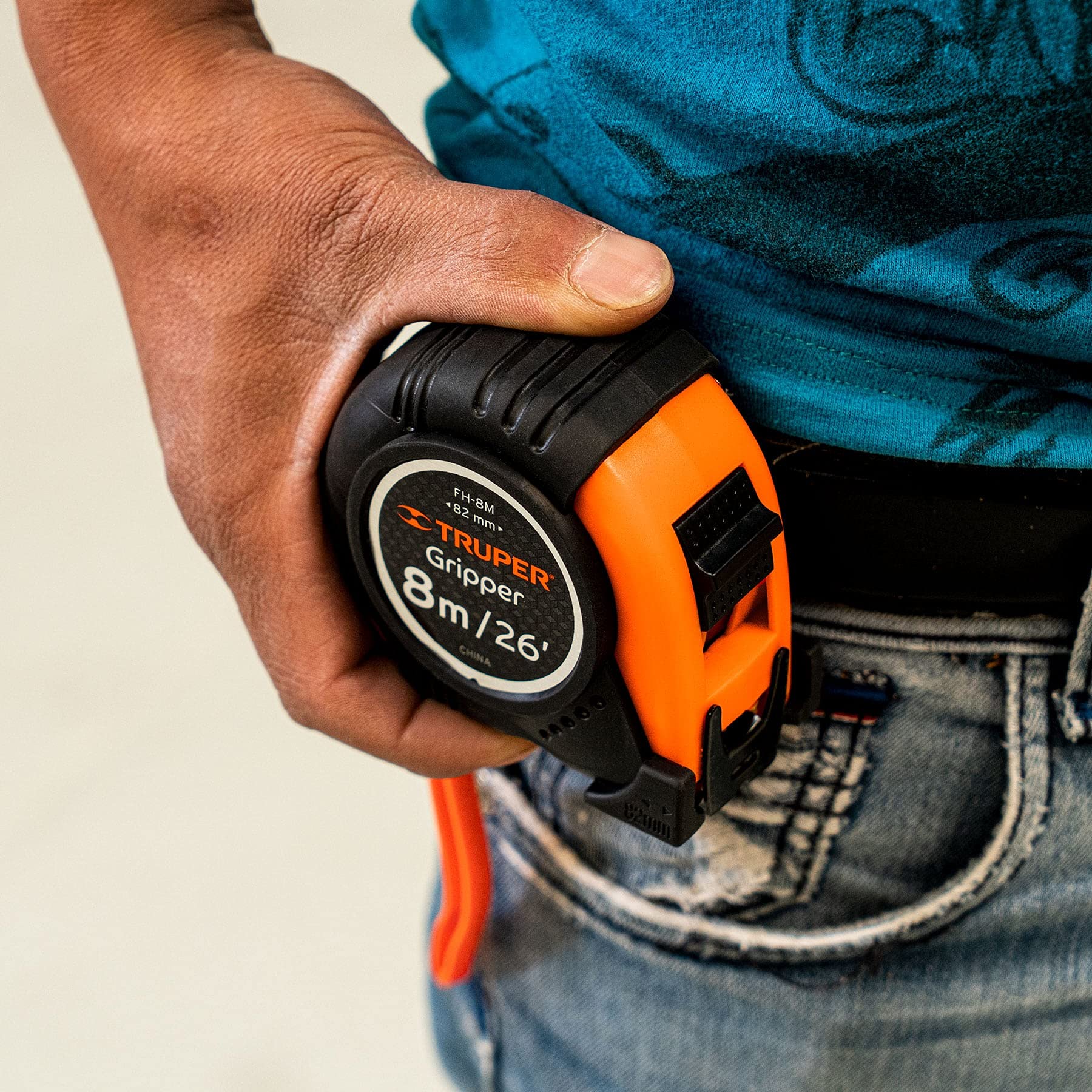 Flexómetro Truper Naranja contra Impacto 8 m Cinta 25 mm