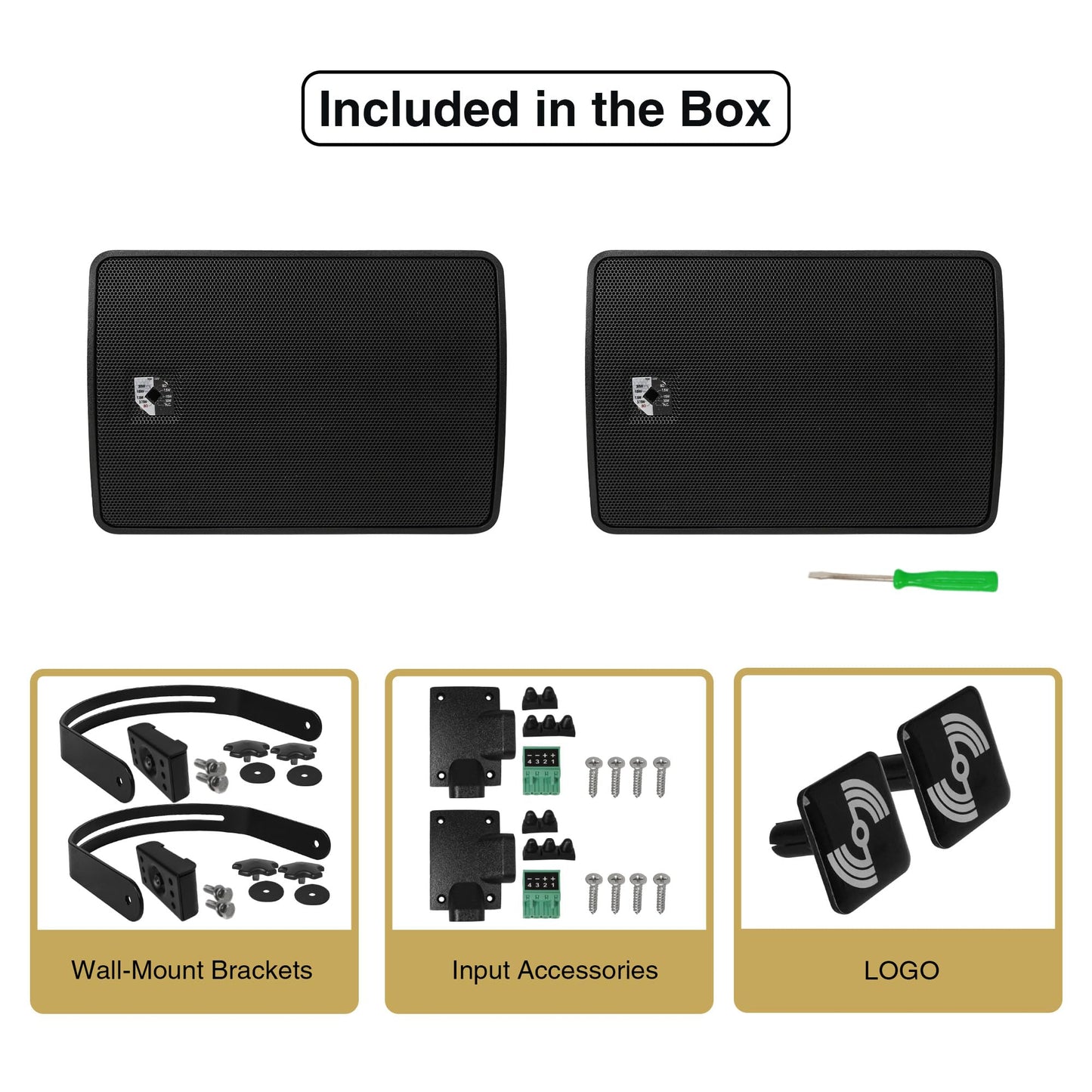Sound Town - Par de altavoces coaxiales pasivos de 70 V/100 V, 4.5 pulgadas, resistentes a la intemperie, con carcasa con clasificación IP56, para instalaciones domésticas y comerciales, color negro