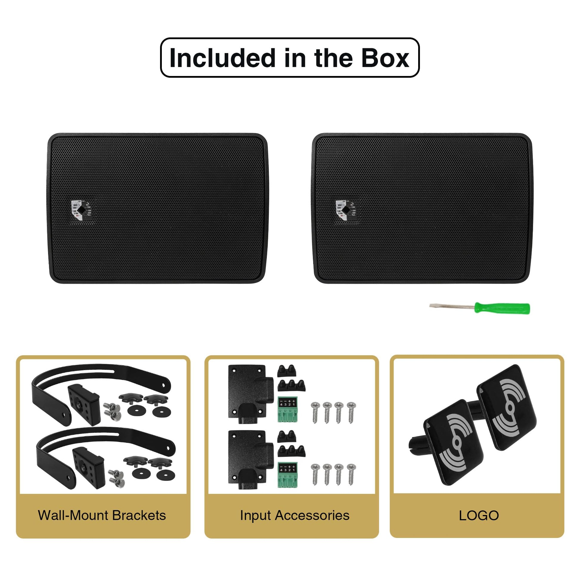 Sound Town - Par de altavoces coaxiales pasivos de 70 V/100 V, 4.5 pulgadas, resistentes a la intemperie, con carcasa con clasificación IP56, para instalaciones domésticas y comerciales, color negro