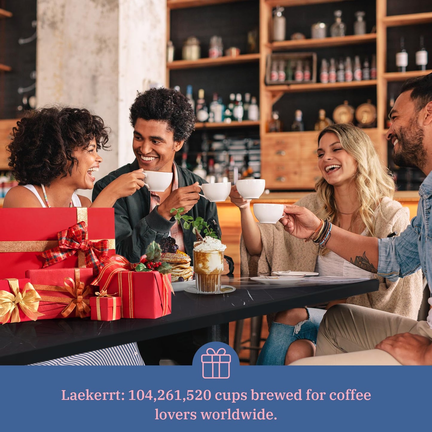 Laekerrt Máquina de café exprés profesional de 20 bares, con espumador de leche, casera de acero inoxidable para capuchino y café con leche, regalo para mujeres, esposa, hija o mamá, color rosa