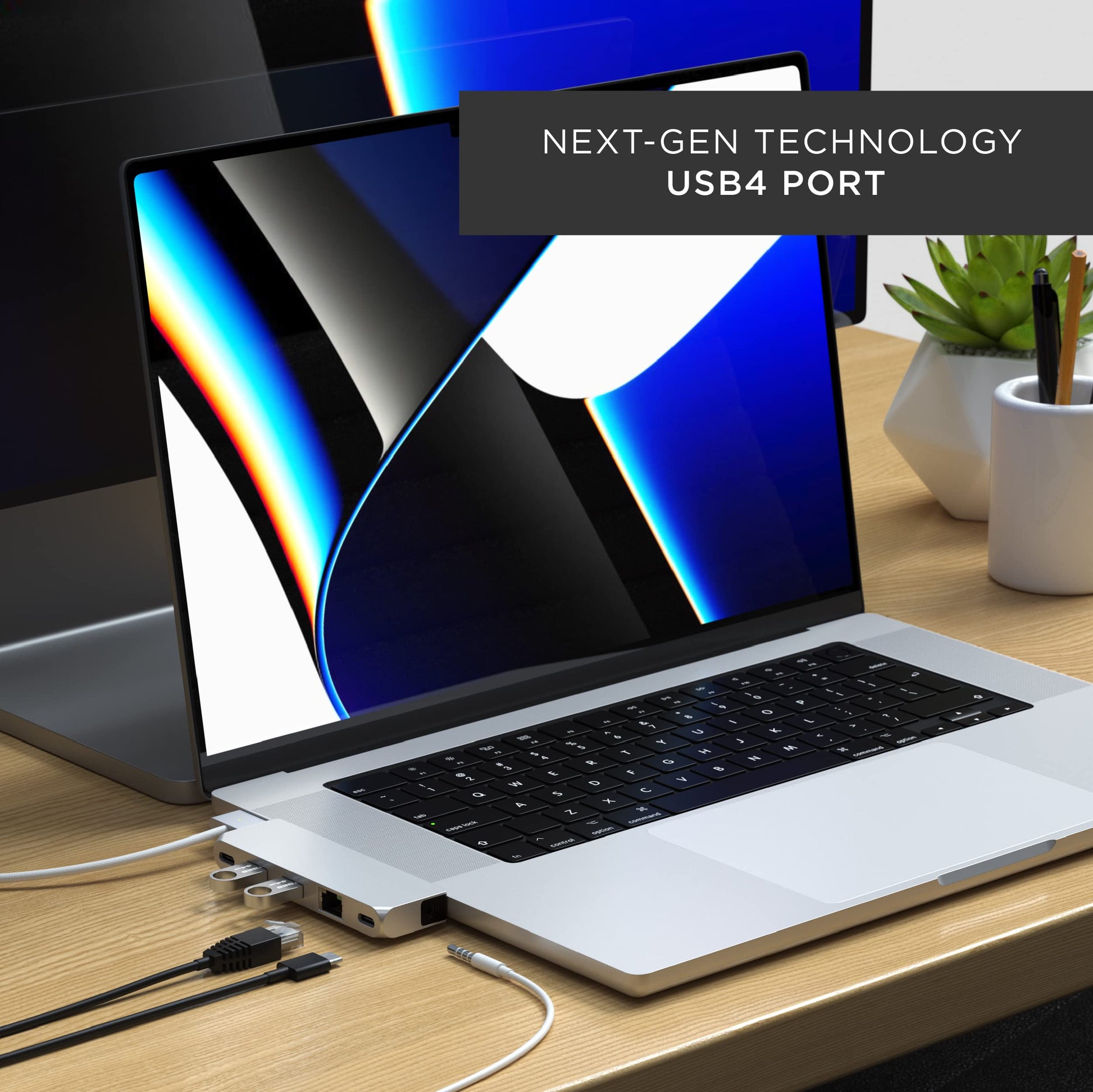Hub Pro Mini SATECHI Plata USB4 con Ethernet y Jack de Audio para MacBook Pro/Air M2/M1
