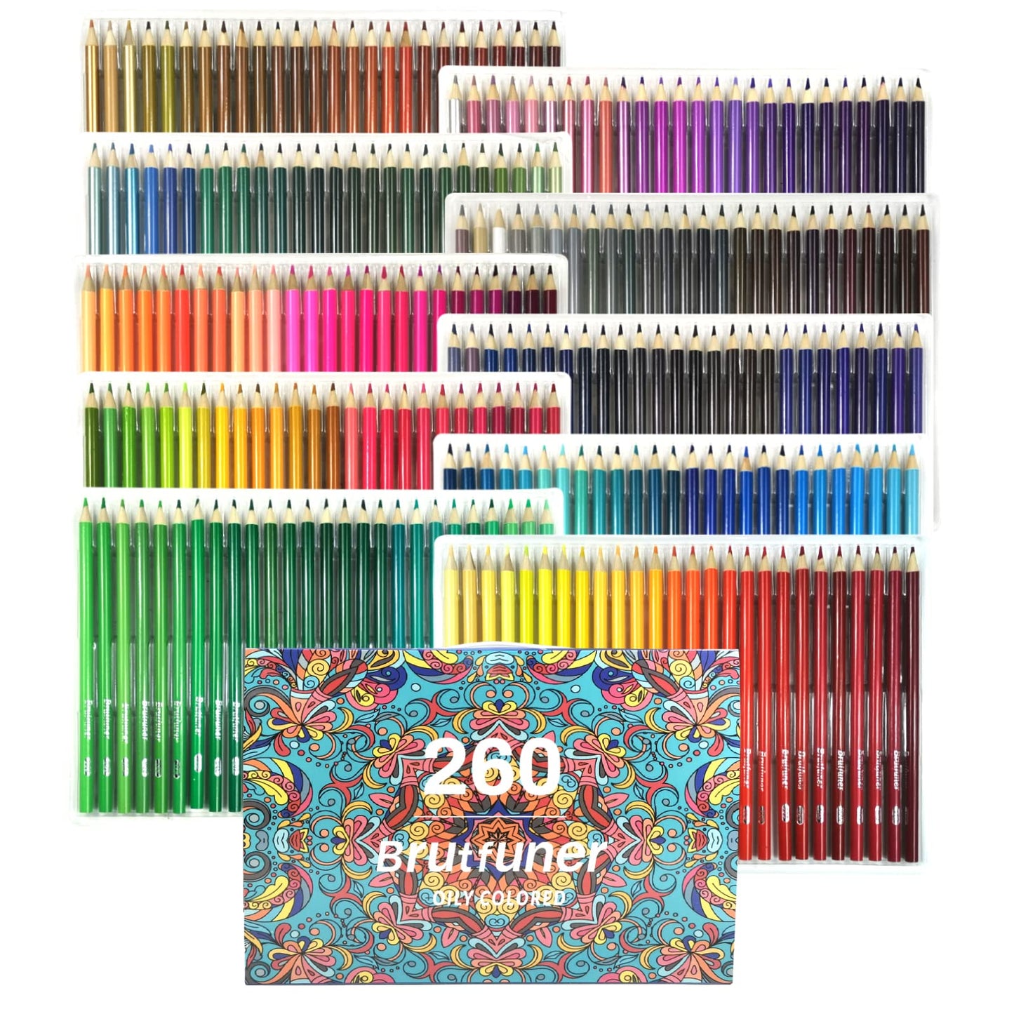 Lápices de Colores, Juego Profesional de 260 Colores, Núcleos a Base de Cera Suave Numerados, Para Dibujar, Dibujar, Sombrear y Colorear
