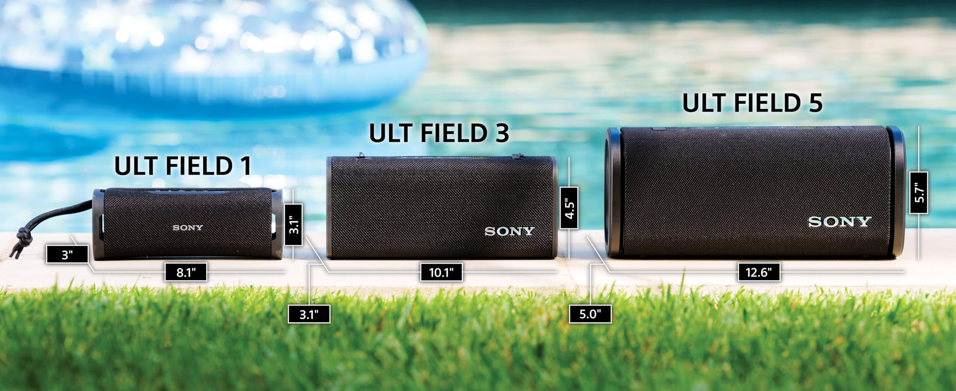 Sony Bocina portátil inalámbrica ULT Field 5 con Graves Profundos y potentes, Negro