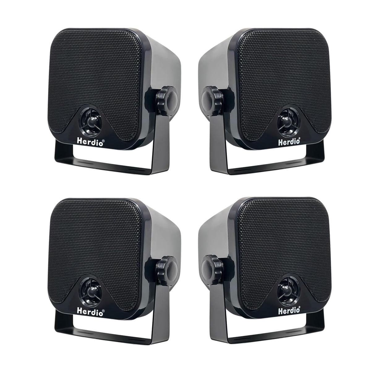 Altavoces Marinos Herdio 4 Pulgadas Negros Duales Impermeables 240W de 2 Vías para Camión, Jeep, ATV, UTV, Carrito de Golf, Tractor
