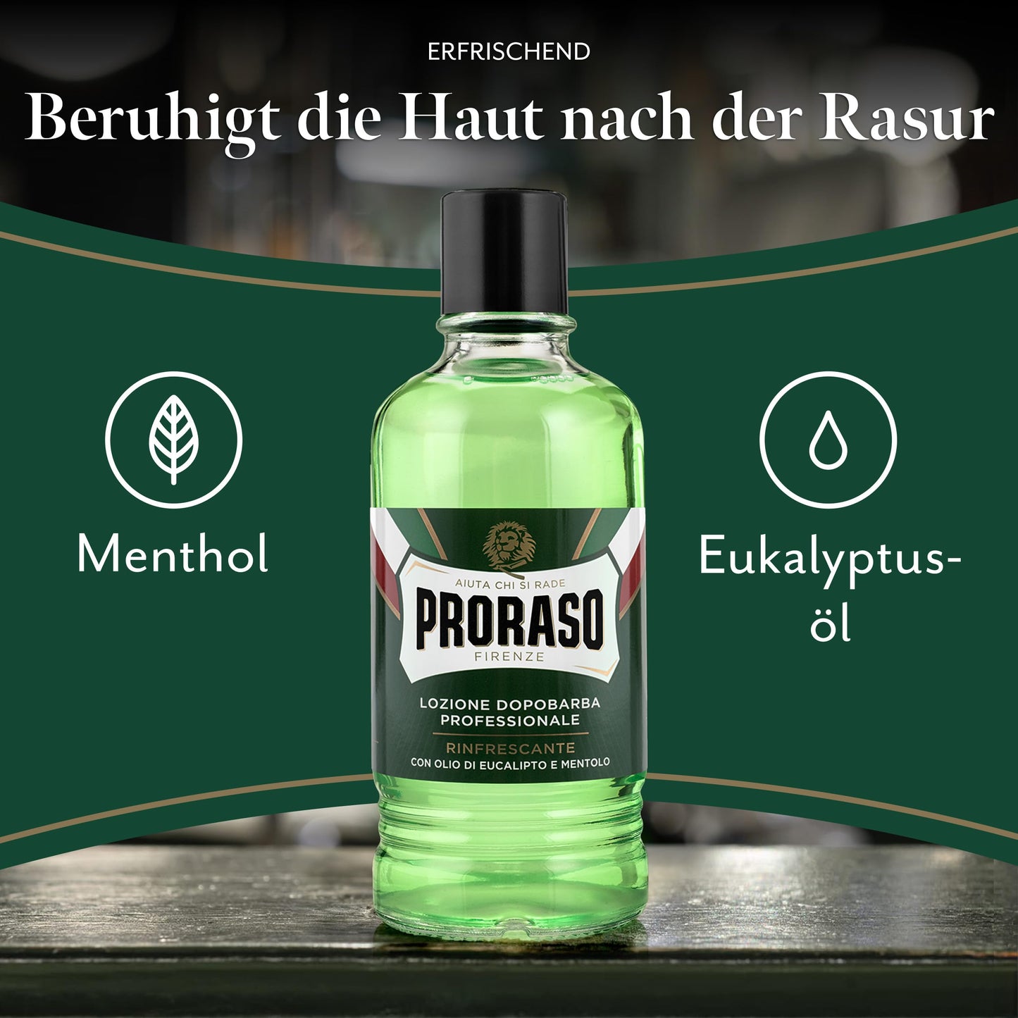 Proraso Loción After Shave Refrescante Eucalipto y Mentol, Tonificante para Piel Normal a Grasa, 100 ml