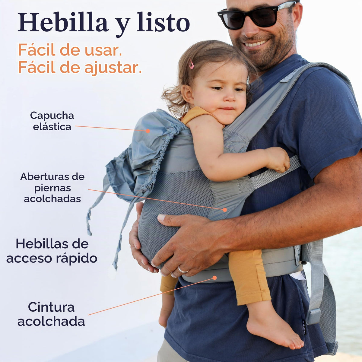 Beco Fly Mochila ligera para niños pequeños, plegable, 15-45 libras, gris