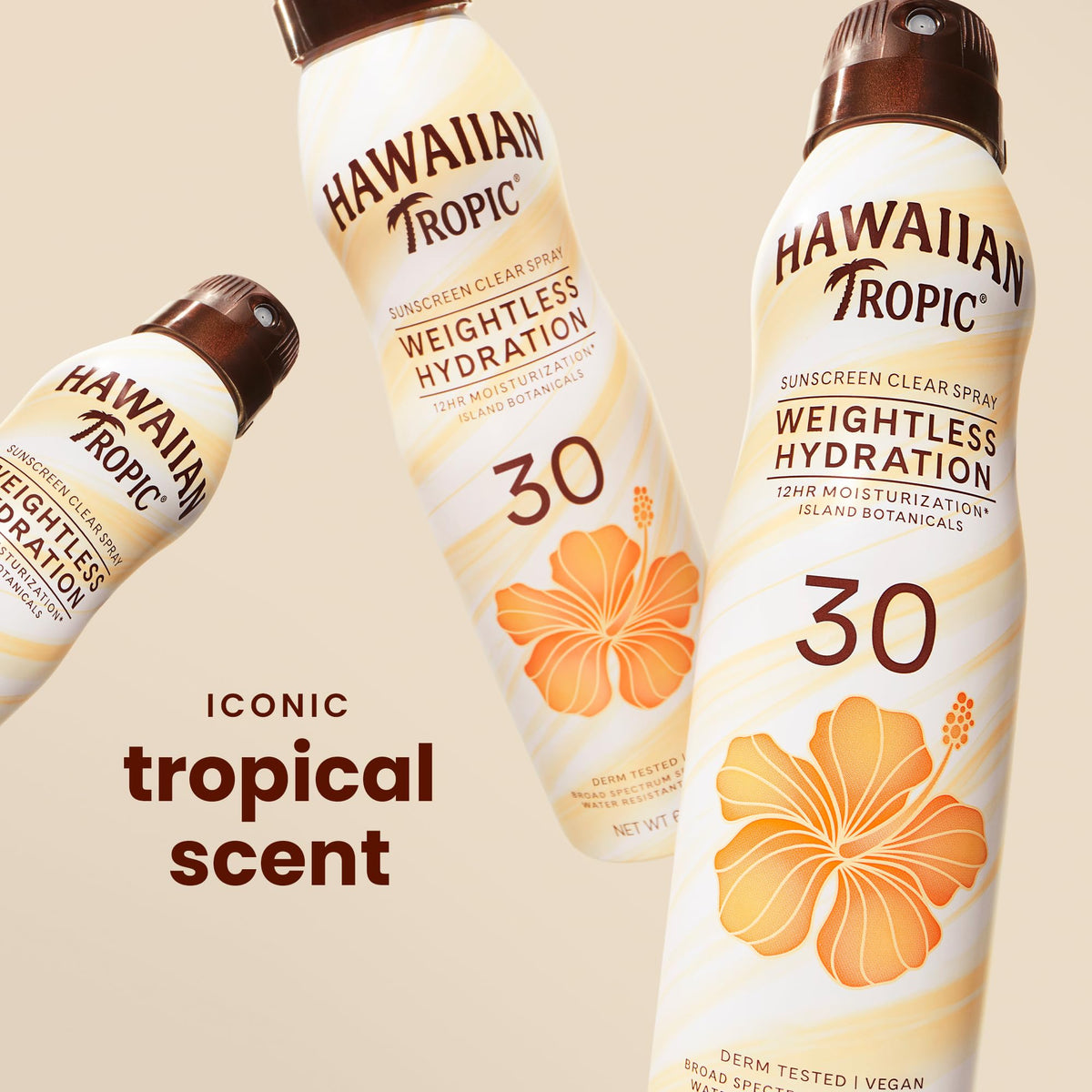 Hawaiian Tropic Silk Hydration Weightless Sunscreen Spray, SPF 30, 6oz - Twin Pack