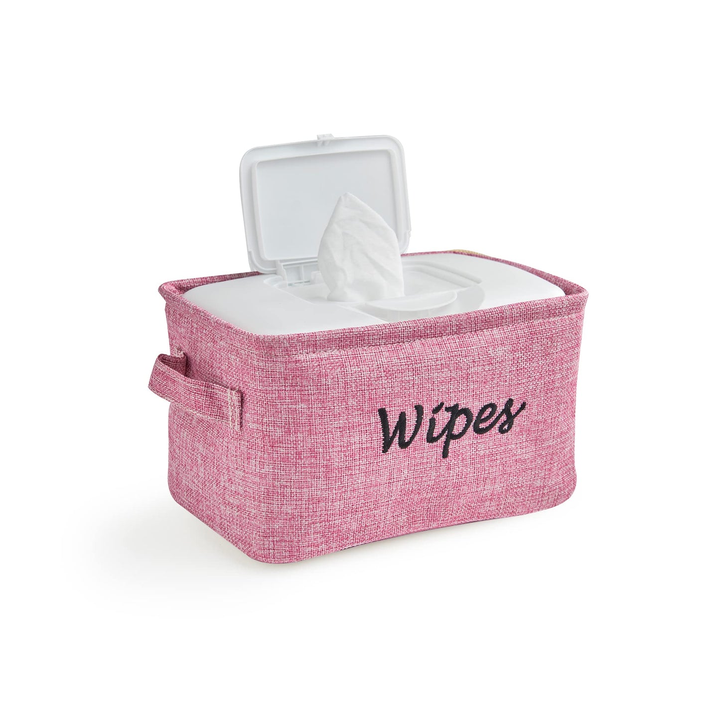 Dejaroo - Cestas para organizar toallitas y artículos esenciales para recién nacidos, organizador de pañales y toallitas, regalos bordados para baby shower, cesta de lino con asa, 9 x 6 x 5.5