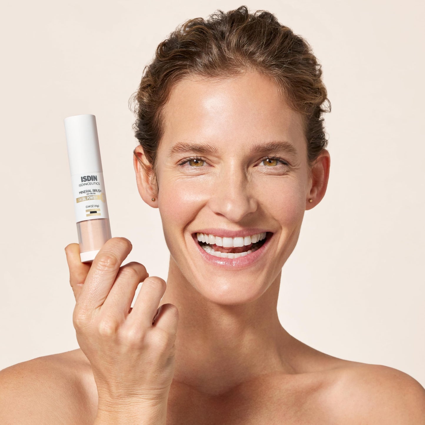 ISDIN Polvo de cepillo mineral, contaminación facial y protección de luz azul, un complemento para tu rutina de cuidado solar, adecuado para pieles sensibles, 4g