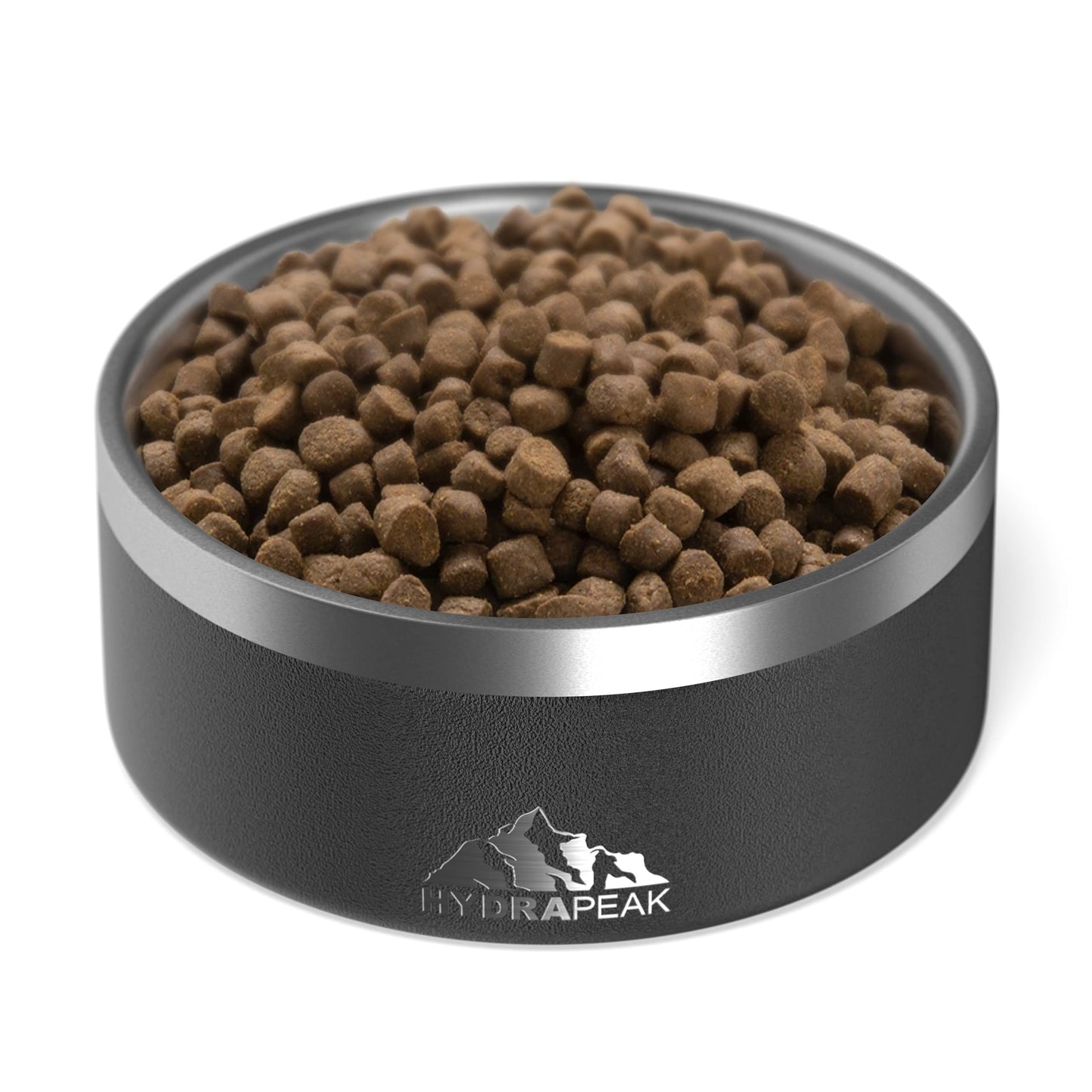 Hydrapeak Cuenco para perro, cuencos antideslizantes de acero inoxidable para agua o comida (4 tazas, negro)