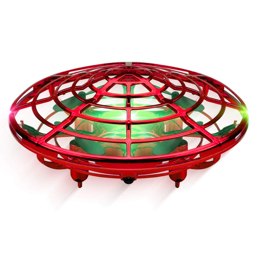 Force1 Scoot - Dron manual para niños o adultos, mini dron con sensor de movimiento manos libres, fácil de interior, pequeño ovni juguete de bola voladora para niños y niñas (rojo)