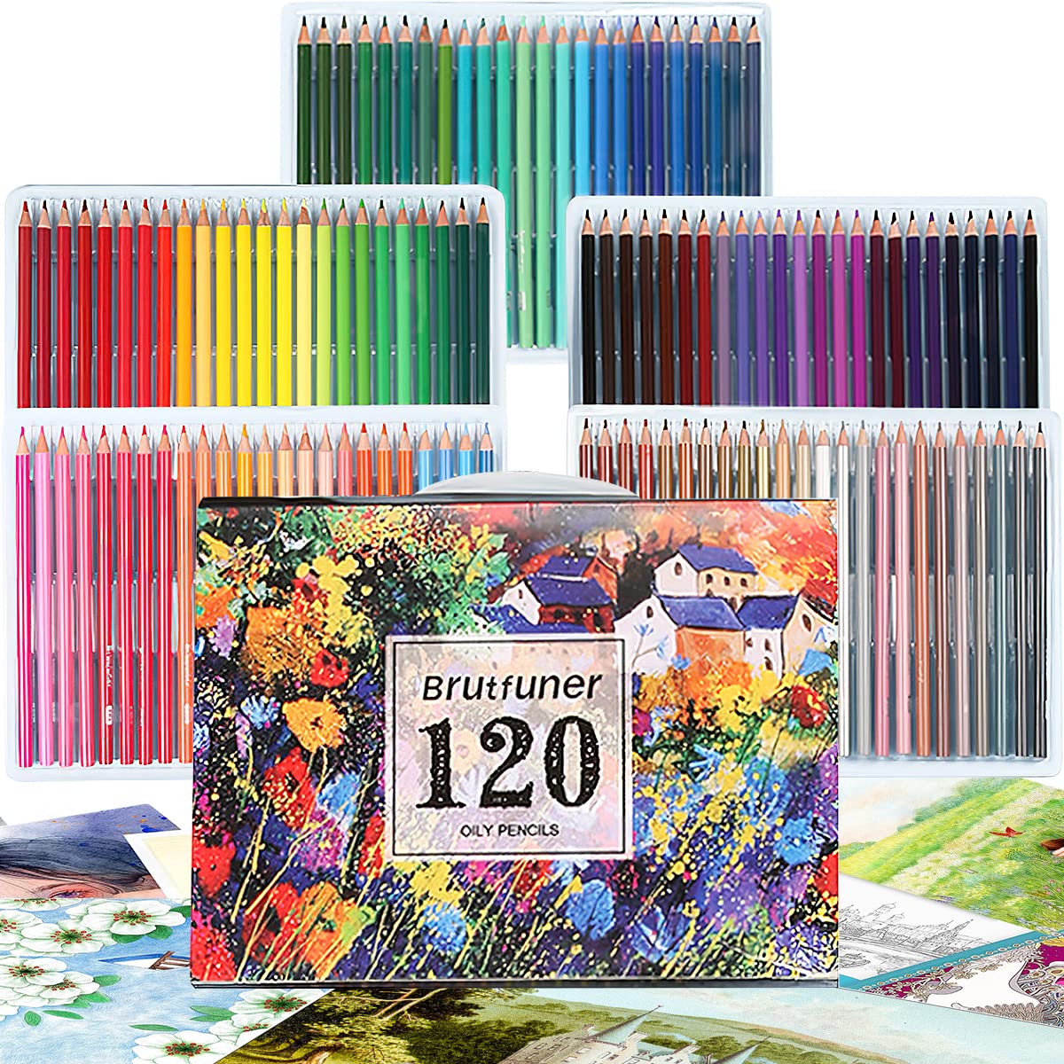 DAQI - Profesionales Dibujo de Kit, Colores de Dibujo 120 Piezas Lápices de Colores, Boceto y Dibujo de Arte Kit para Principiantes, Artistas, Ideal Regalo para Niños, Cumpleaños, Navidad