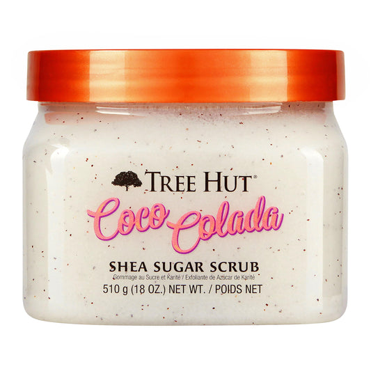 TREE HUT, Coco Colada Shea Sugar Scrub, Exfoliante Corporal de Azúcar Natural con Manteca de Karité y Esencia de Coco y Piña, Exfolia e Hidrata la Piel, 510 gramos