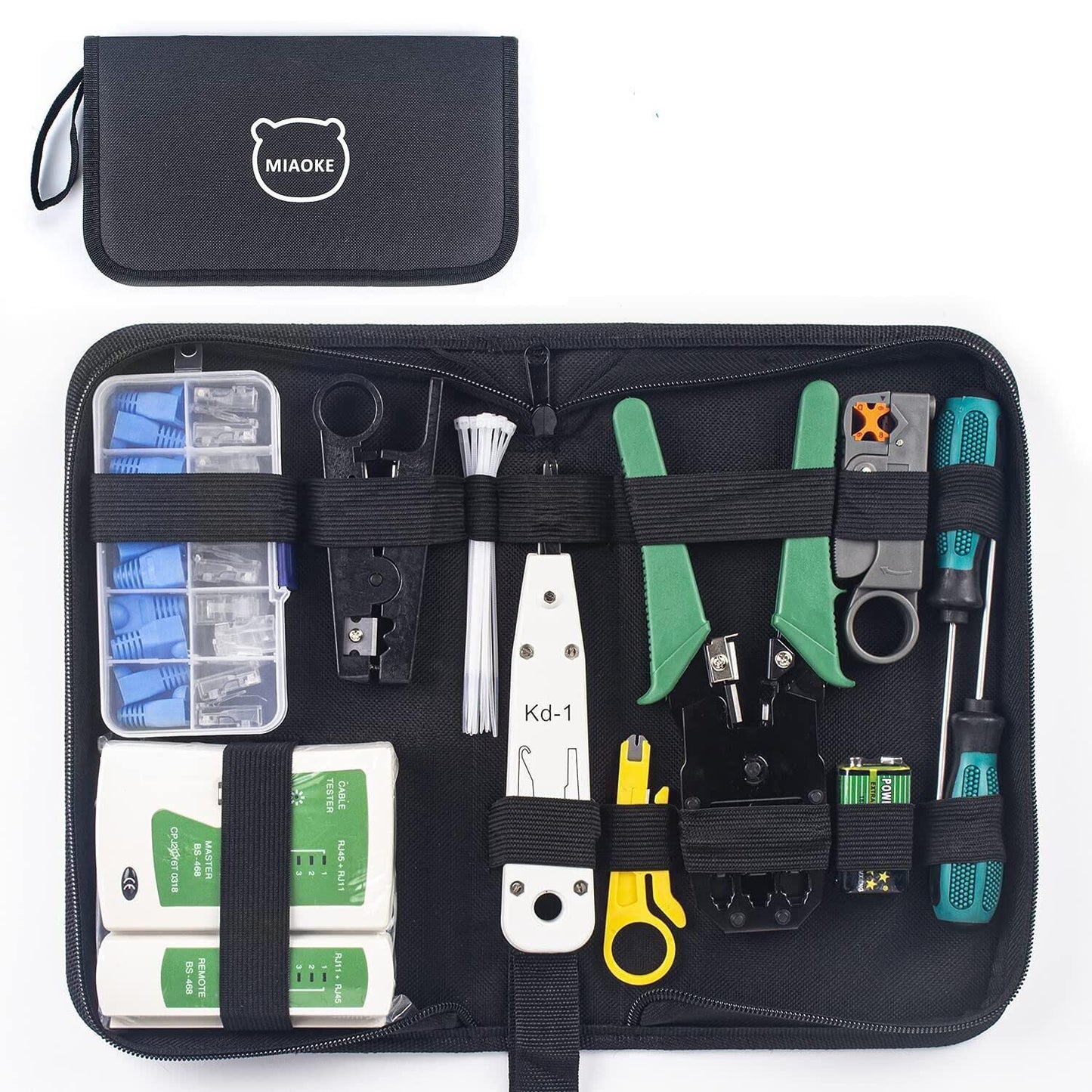 Kit de Crimpadora de Red 21 en 1 para RJ45 Ethernet con Pelacables y Tester