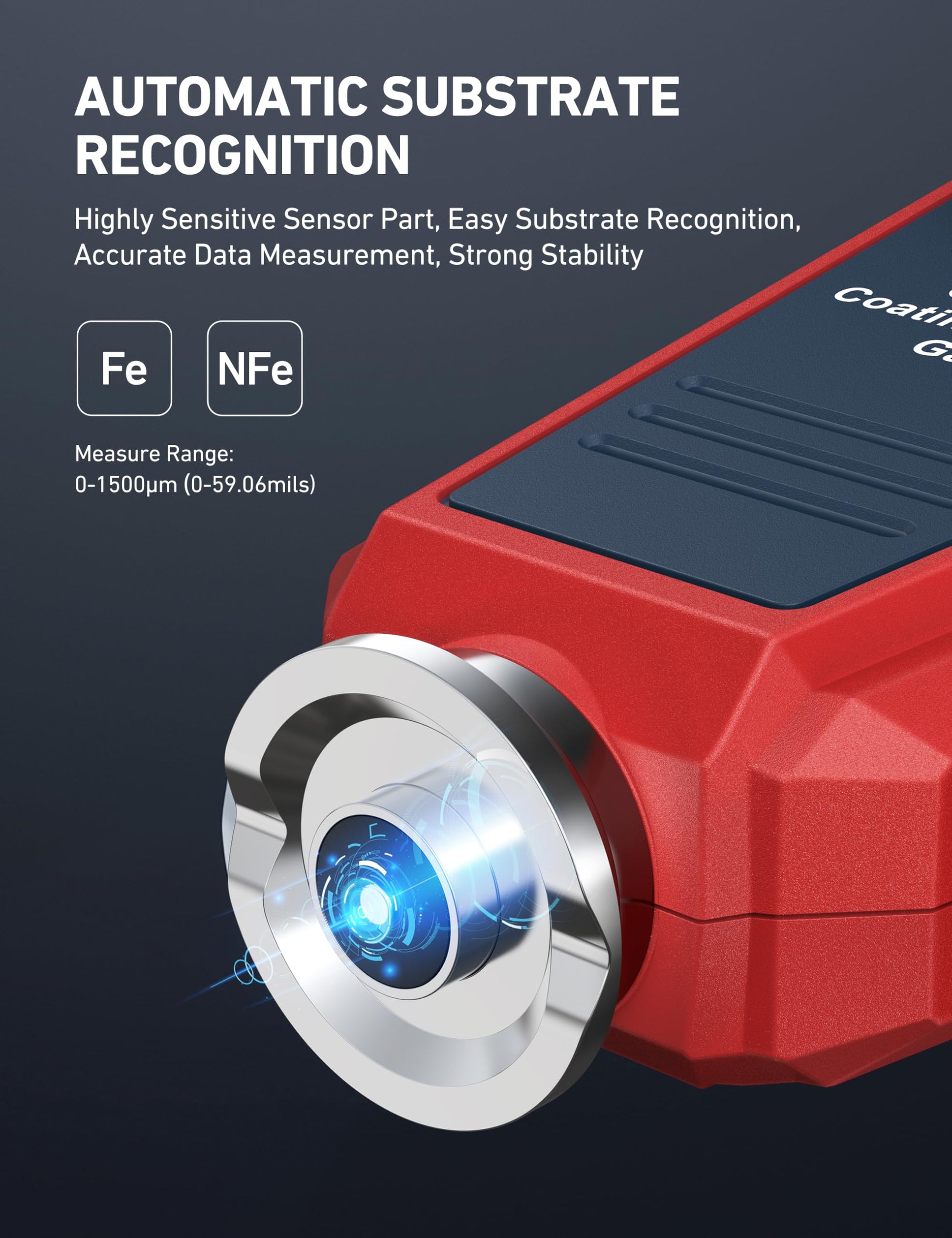 AstroAI Medidor de espesor de pintura para coche, medidor de profundidad de pintura/probador de revestimiento para comprobar el revestimiento original del automóvil, con alarma de límite